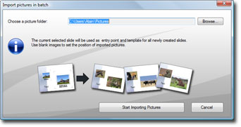 Import a batch of pictures in one click.